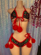 exotic dancewear outfit low rise cheeky booty shorts cherry print