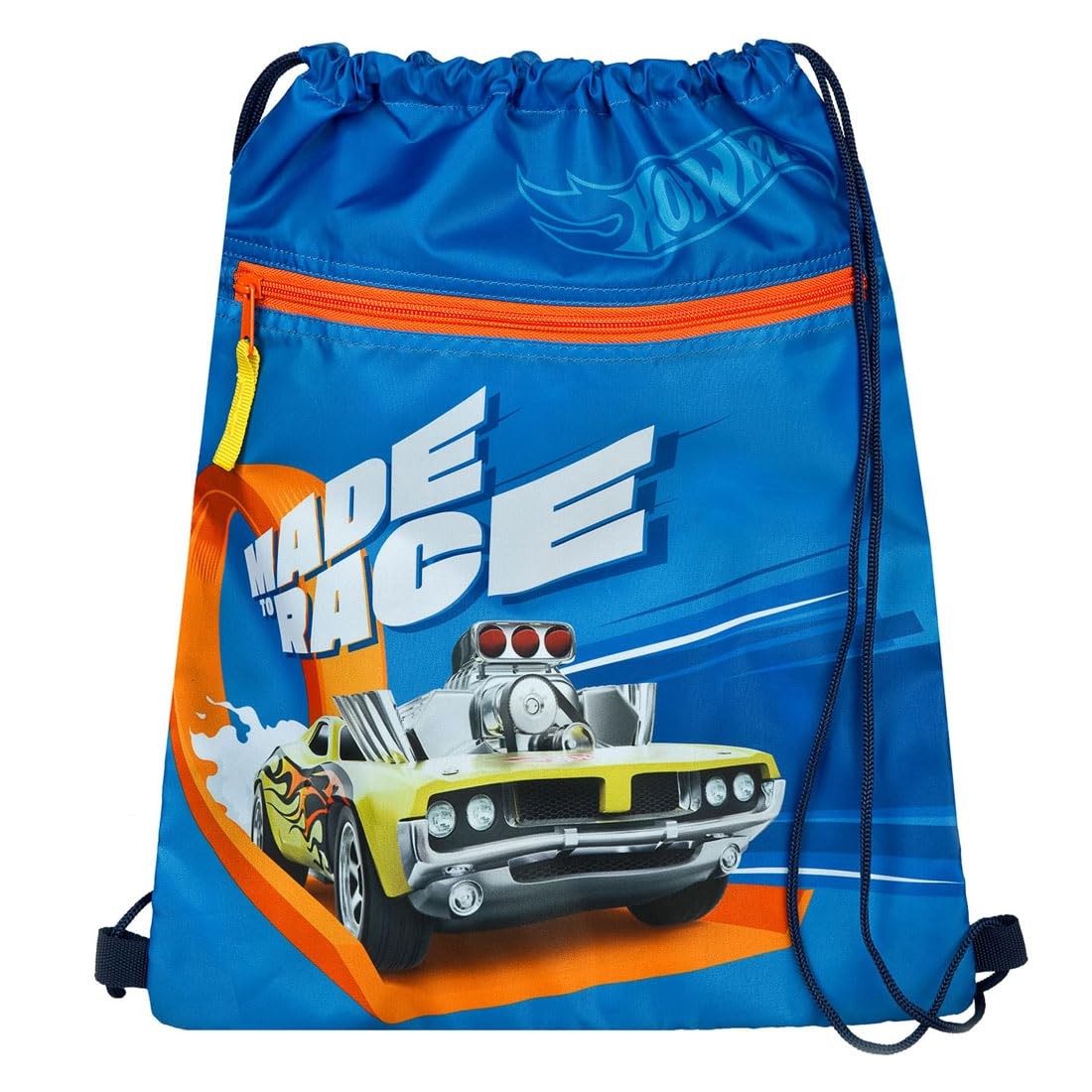 Undercover Hot Wheels Safety Lock Gym Bag with Zip Pocket 12.5" x 16.5" - Blue,
