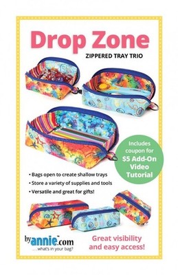 By Annie Papier Schnittmuster Drop Zone Reißverschluss Tablett Trio