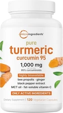 Micro Ingredients Turmeric Curcumin Supplement 1,000mg - Enhanced Absorption