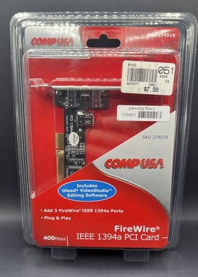 CompUSA Expansion Card PCI Firewire 400 Host Adapter  1394 Comp USA Retro