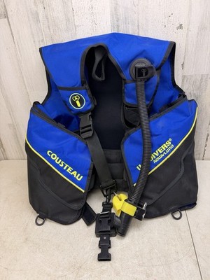 US Divers Cousteau Auqua Lung BCD Vest Medium Blue Pre-Owned Good Shape!