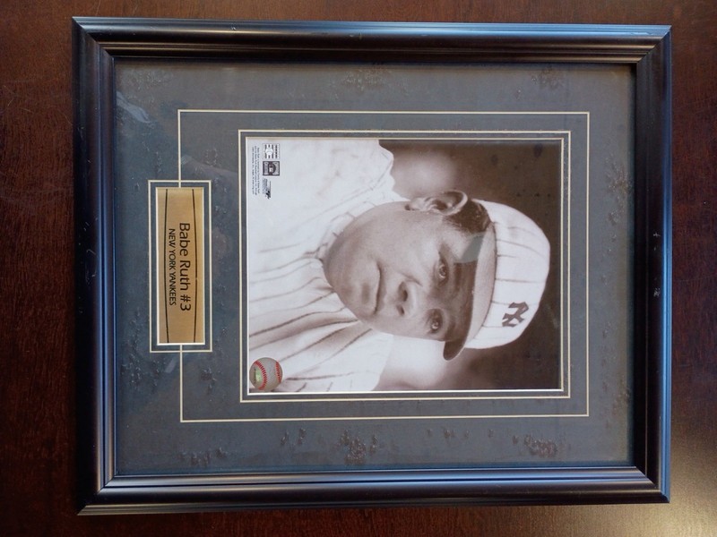 Babe Ruth Framed Photo Yankees MLB Cooperstown Collection Wall Art Licensed