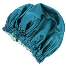 Large Satin Double Layer Sleep Cap Hair Care Hat with Elastic Band