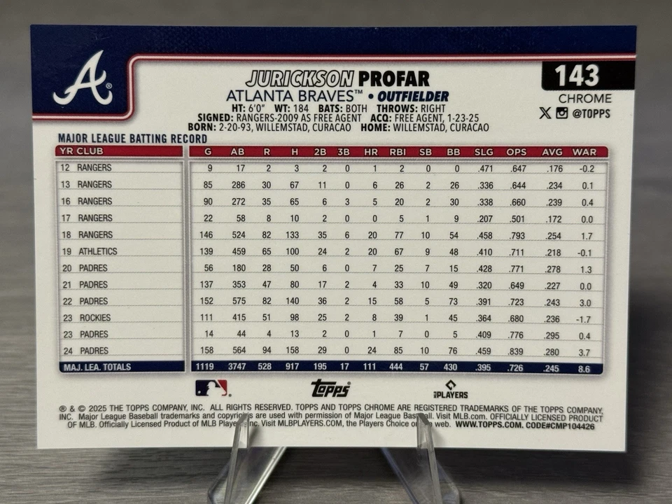 🔥⚾️JURICKSON PROFAR 2025 Topps cromo naranja refractor RayWave /25 #¡BUENOS!⚾️🔥 Foto 3 de 3