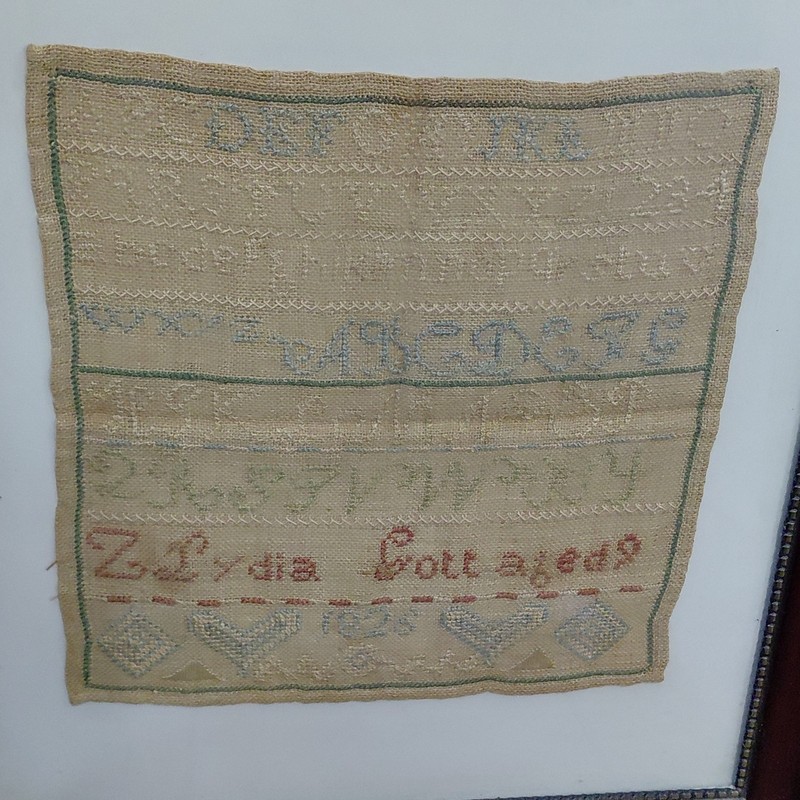 Antique English Needlework Sampler Framed 1826 Lydia Aged 9