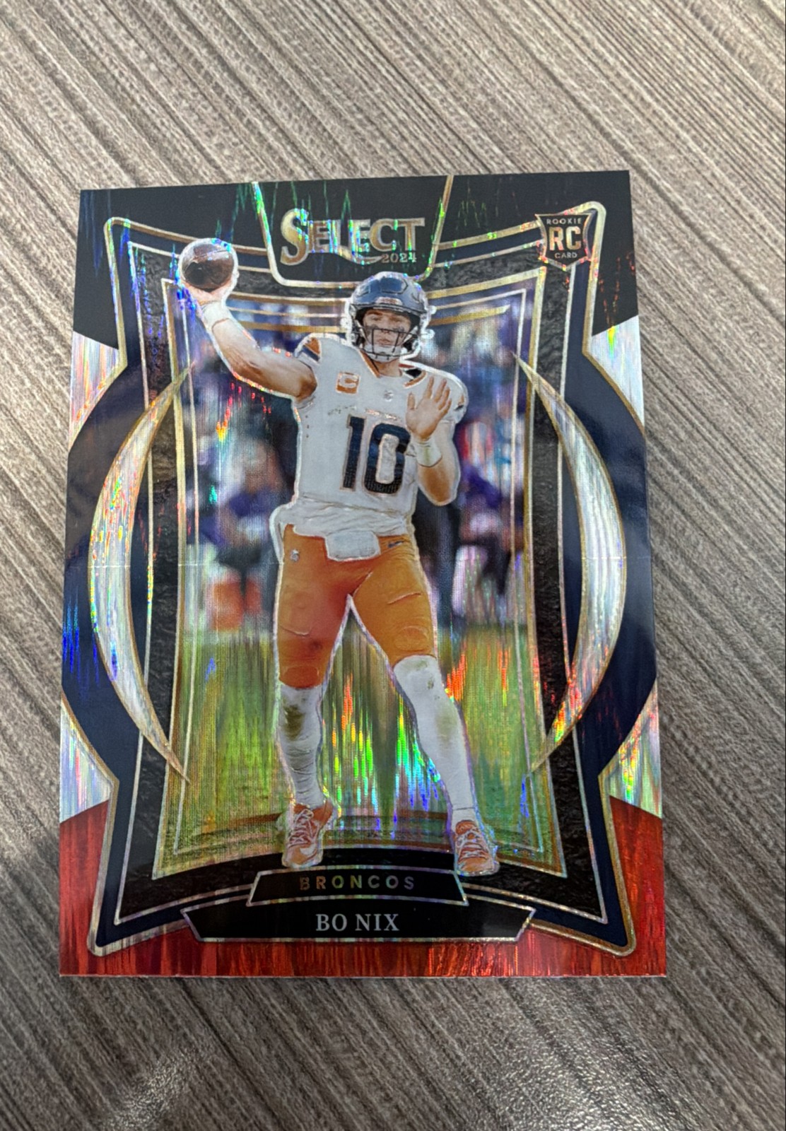 2024 Panini Select - Concourse Bo Nix #30 Black & Red Shock Prizm (RC)