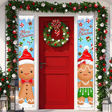 Gingerbread Christmas Decorations - Merry Christmas Door Sign Decor, Gingerbread