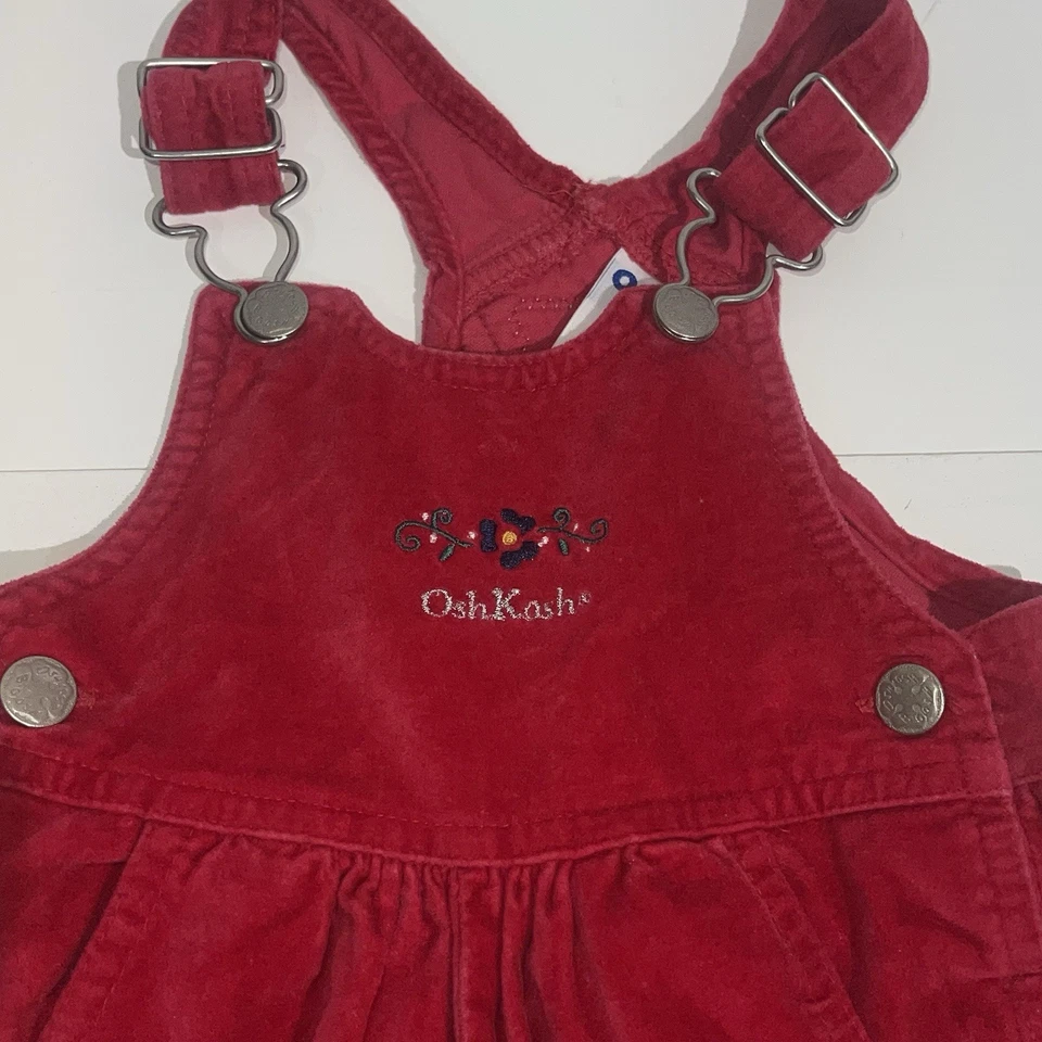 Mono vintage Oshkosh B’gosh terciopelo rojo vacaciones de Navidad bebé 18 meses 90 Foto 2 de 4