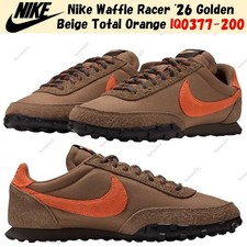 Nike Waffle Racer '26 Golden Beige Total Orange IQ0377-200 Men's Size