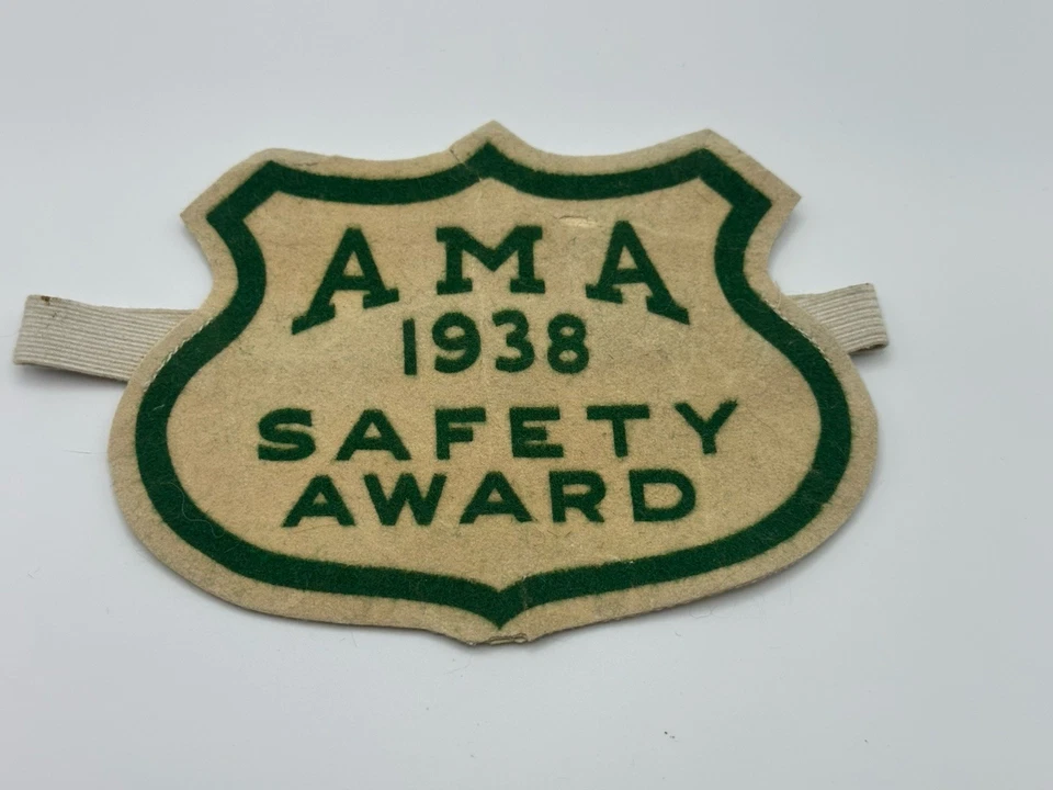 老式罕见 1938 年 AMA 摩托车安全奖臂带战前 — 第 2/4 张图片