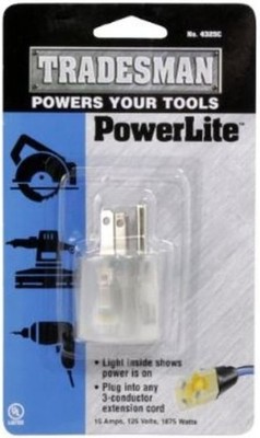 Woods Tradesman 4325c Adapter Plug with Lighted End (15-Amp, 1 Outlet, Clear 