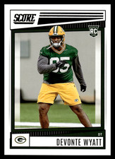 2022 Panini Score Devonte Wyatt #361 Green Bay Packers  Rookie NFL Football