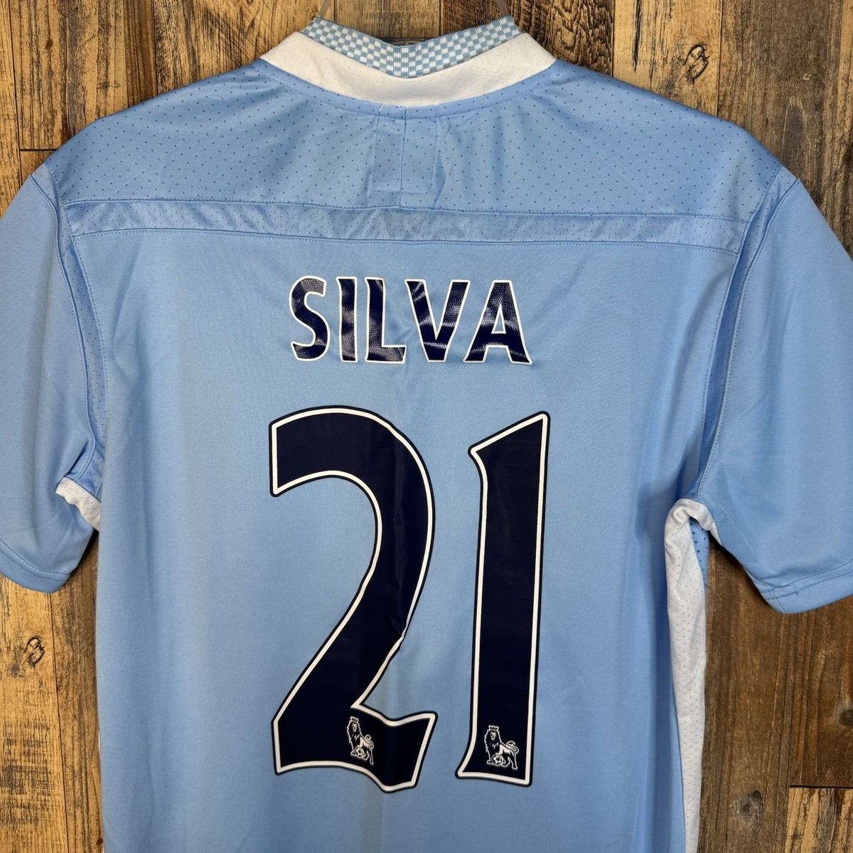 Manchester City 2011-12 Home Soccer Jersey DAVID SILVA #21 Umbro
