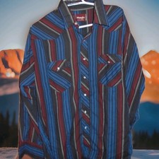 WRANGLER WESTERN SHIRTS VINTAGE 1980S MENS LONGSLEEVE BUTTON SHIRT SEE PICS