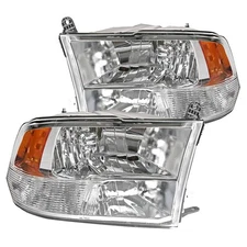 Clear Fits 2009-2018 Dodge Ram 1500 2500 3500 Quad Headlights Lamps Left+Right