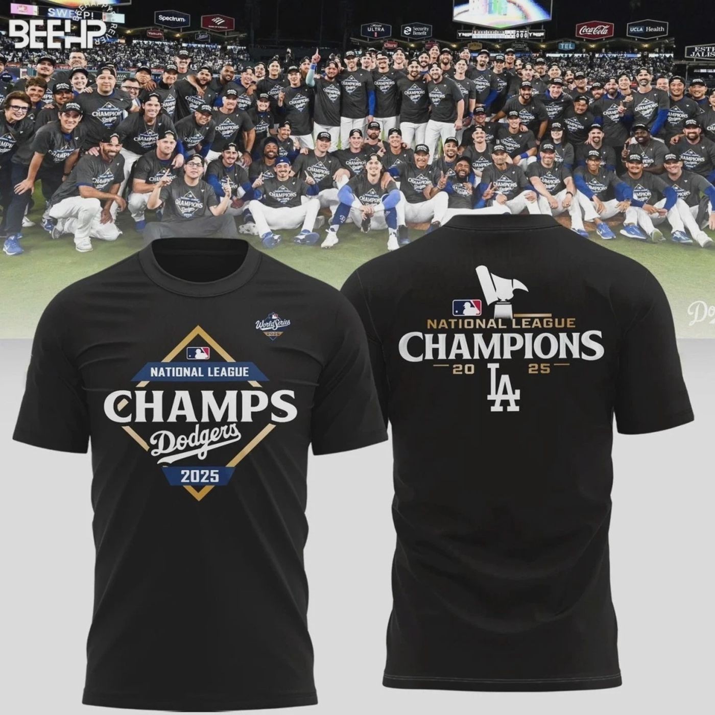 SALE! National League Champions Los Angeles Dodgers 2025 2 Sided For Fans