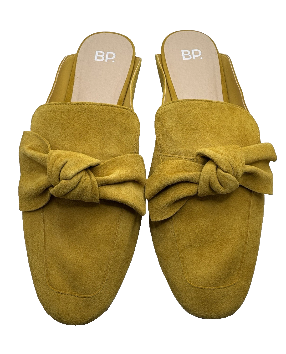 Nordstrom BP Maddy Mules Yellow Suede Knotted Bow Slip Ons (9.5 M) 1