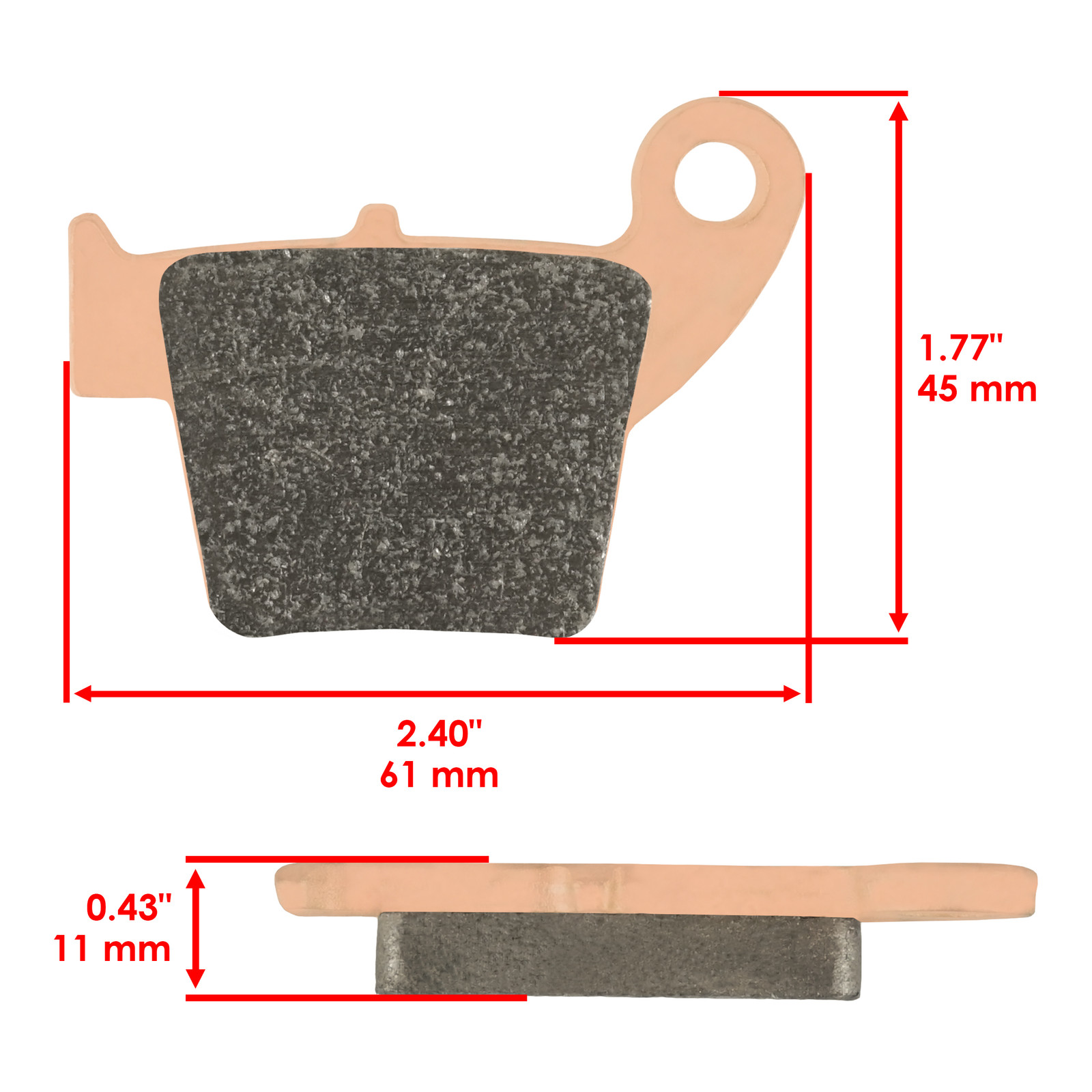 Front & Rear Sintered Brake Pads For Honda CR250 CR250R 2005-2007
