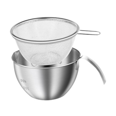 Abtropfkorb mit Becken feinmaschig Sieb Abtropffläche für Reis Küche Gemüse