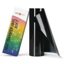 HTVRONT Heat Transfer Vinyl Roll 12" x 80ft Black HTV for T-Shirts