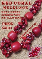 Red Coral Necklace that Sparkles