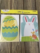 American Greetings 6 Easter Cards Chick In Egg Bunny With Birds Envelopes