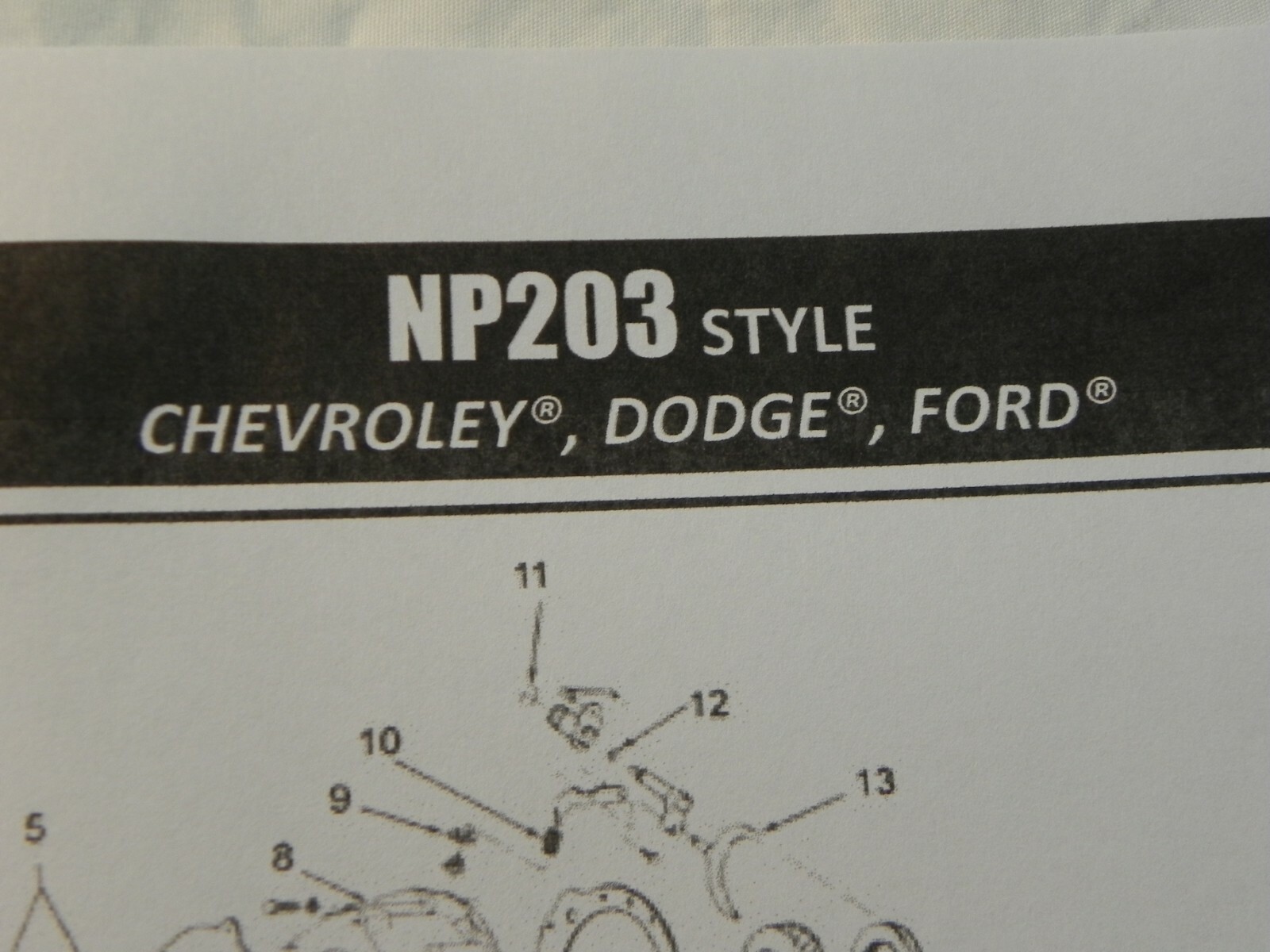 NP203 Chevy Dodge Ford FORK LOCKOUT 3820879 / D4TZ7289B / 6259150 60