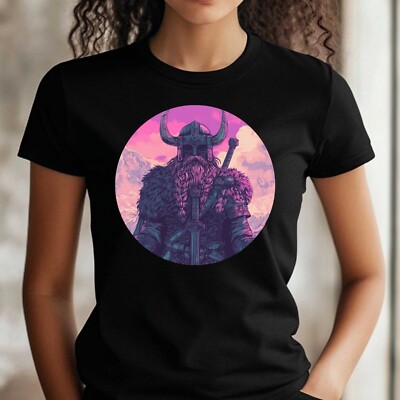 Frauen T-Shirt Wikinger Vaporwave Motiv Baumwolle Größe S bis 3XL