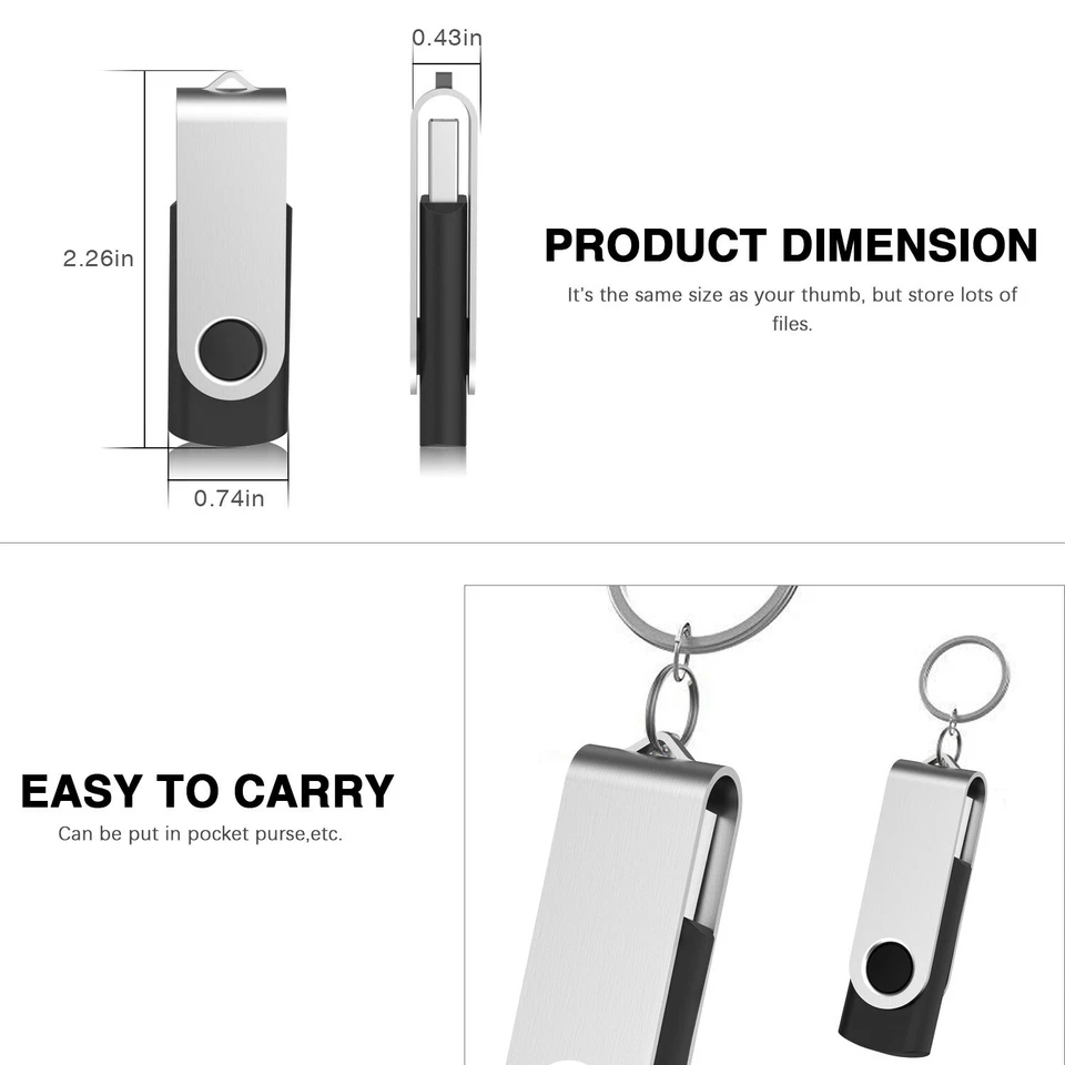 Memoria de unidad flash estilo giratorio de metal Kootion USB 2.0 100 PIEZAS 1 GB 2 GB 4 GB 8 GB 16G Foto 4 de 4