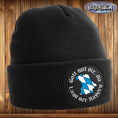 Bavaria Patch Beechfield Beanie Mens Womens Knitted Hat Cap Munich Anthem