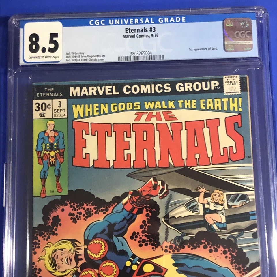 The Eternals 3 CGC 8.5 NEWSSTAND 1st Appearance Sersi Marvel Avengers Comic 1976 - Image 2 of 3
