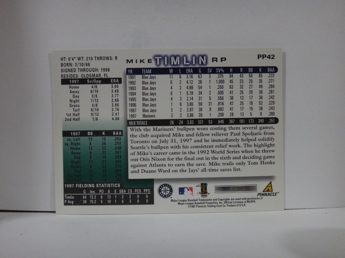 1998 Score Base Artist's Proof Mike Timlin #PP42 | eBay 1998 Score Base Artist's Proof Mike Timlin #PP42 | eBay