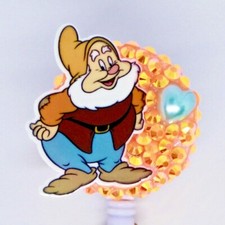 Happy Snow White and the Seven Dwarfs Badge Reel ID Holder Disney Princess