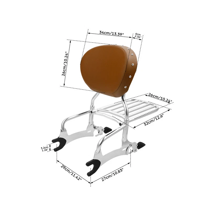 Respaldo Sissy Bar portaequipajes apto para Indian Chieftain 14-25 Chief Vintage 19 Foto 4 de 4