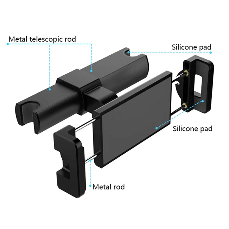 For Phone iPad Tablet Universal 360° Car Back Seat Headrest Holder Mount Stand - Image 4 of 4