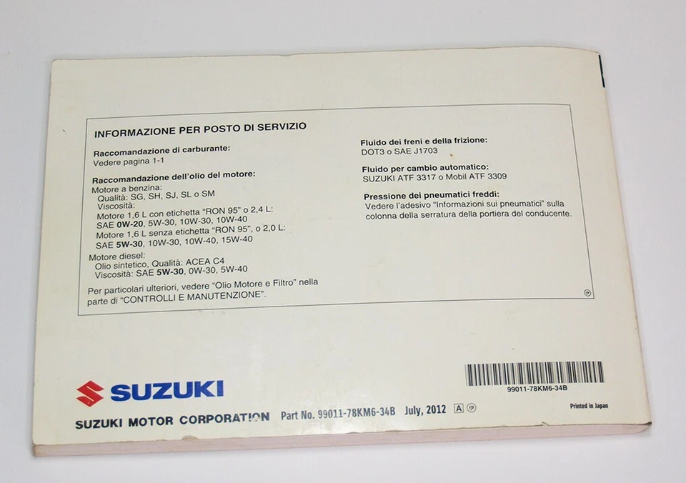 SUZUKI Grand Vitara – Manuale di manutenzione – condizioni perfette! - Immagine 2 di 4