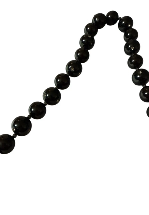 Marc by Marc Jacobs Black Rhinestone Heart Toggle Big Beaded Enamel Necklace - Image 4 of 4