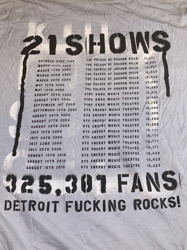 Kid Rock Sold Out 21 Shows Detroit MI Gray T Shirt Sz XL - Picture 6 of 8