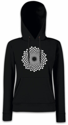 SPIRAL DOTS Damen Hoodie Sweatshirt Hypno Labyrinth Mystic Hypnotic Circle