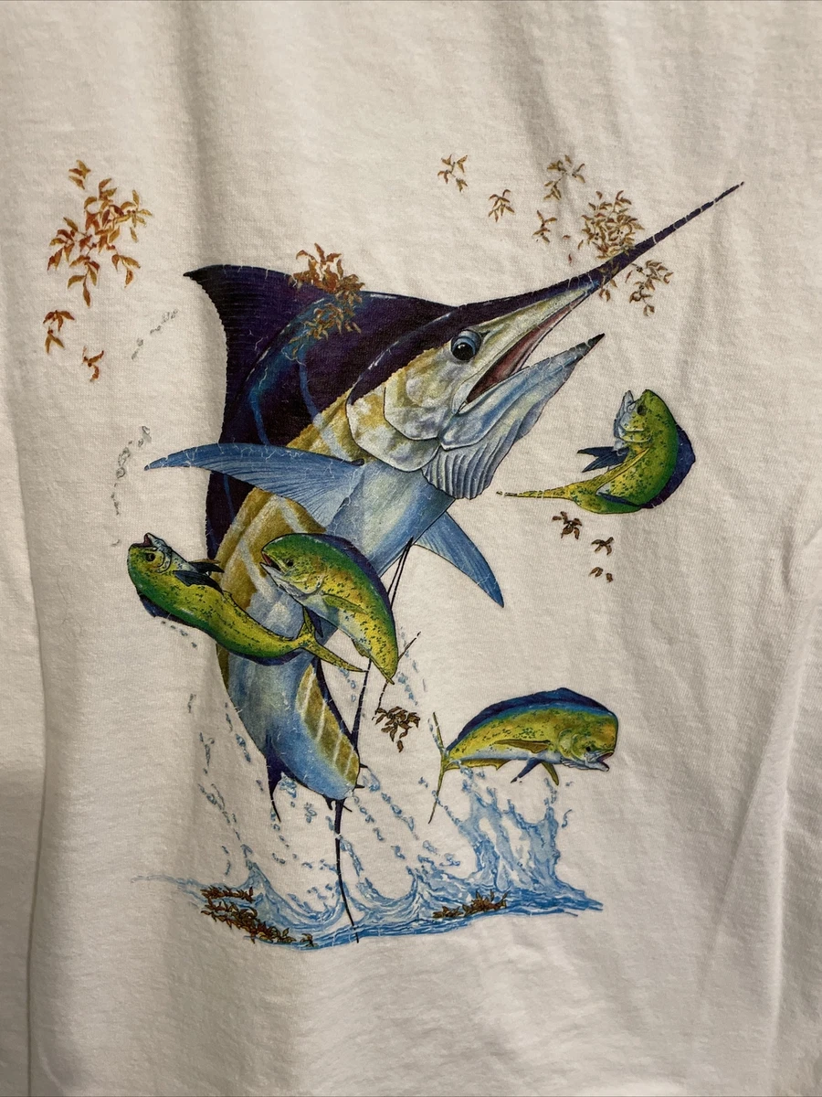 Vintage Swordfish T Shirt American Fisherman Large Gildan