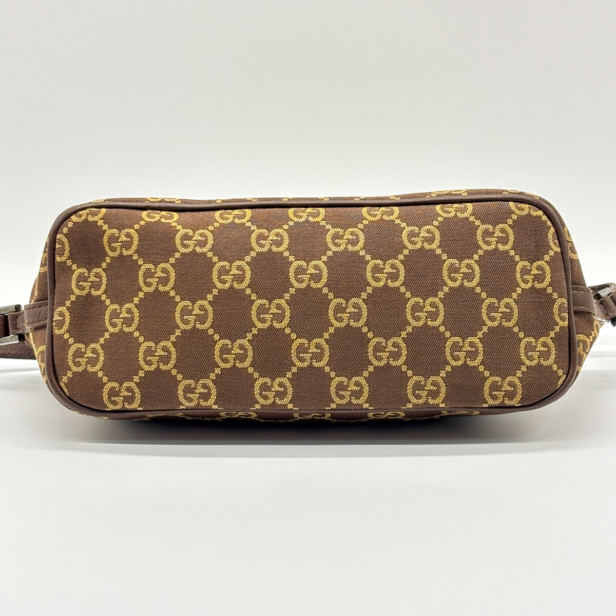 GUCCI Accessory Pouch Handbag Purse GG Canvas Brown Auth | eBay