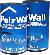 PolyWall Butyl Flashing Tape for Window  Door Frames, 12" x 100' - 2 Pack