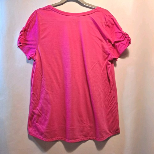Livi Active Pink Courage Pink Ribbon T-shirt size 14/16 Top - Picture 2 of 7