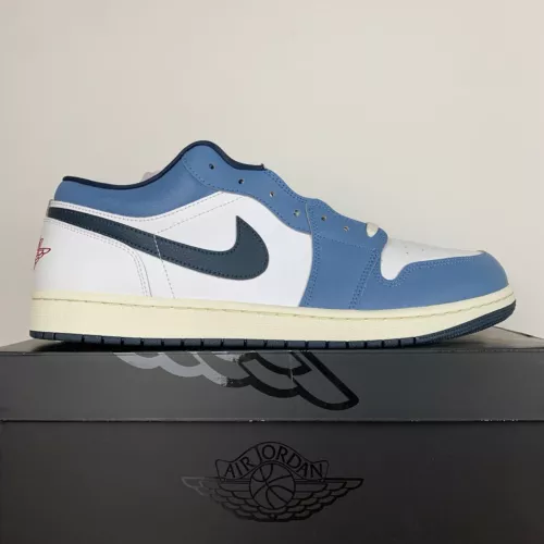 Nike Air Jordan 1 Low SE White Armory Navy Aegean Storm HM3711-144 Men's Size 15