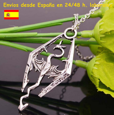 Collar con colgante The Elder Scrolls en tono plateado   