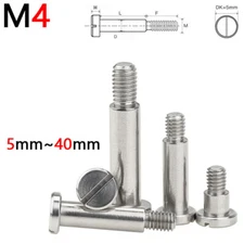 M4 Thread Stop Bolt Stainless Steel Shoulder Screws Slotted Slot Drive Bolts 6mm