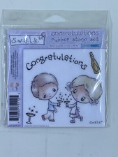 Crafter's Companion Rubber Stamp SWALK Congratulations Wedding Boy Girl New