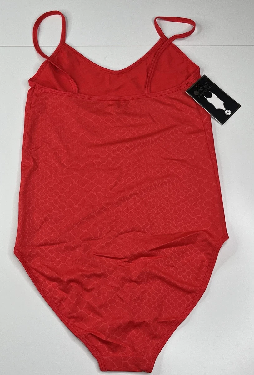 Ethika NWT girls M red python embossed bodysuit R9