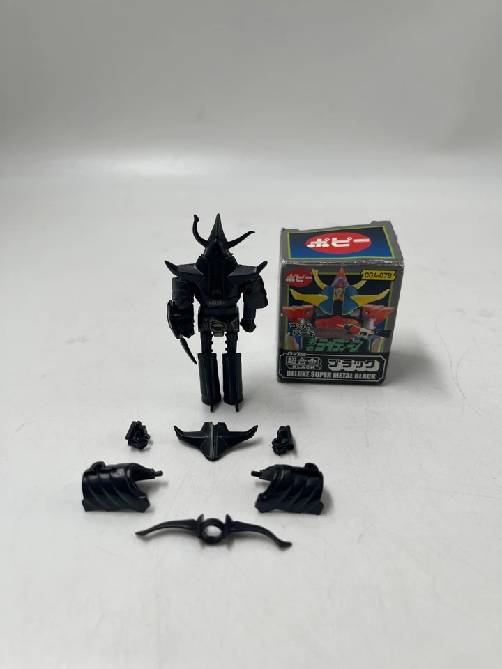 Minifigura Robot Brave Raideen Negra Rara y De Colección 3" Popy CGA-07B Foto 2 de 4